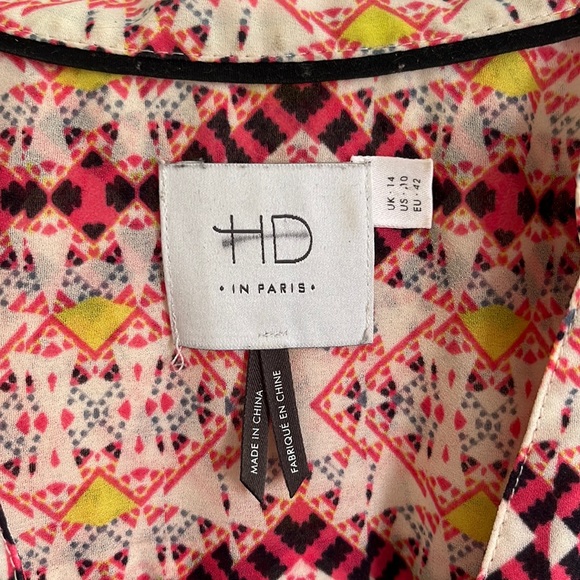 Anthropologie Brand (HD in Paris) Geometric Print Popover L-Sleeve - Picture 6 of 7